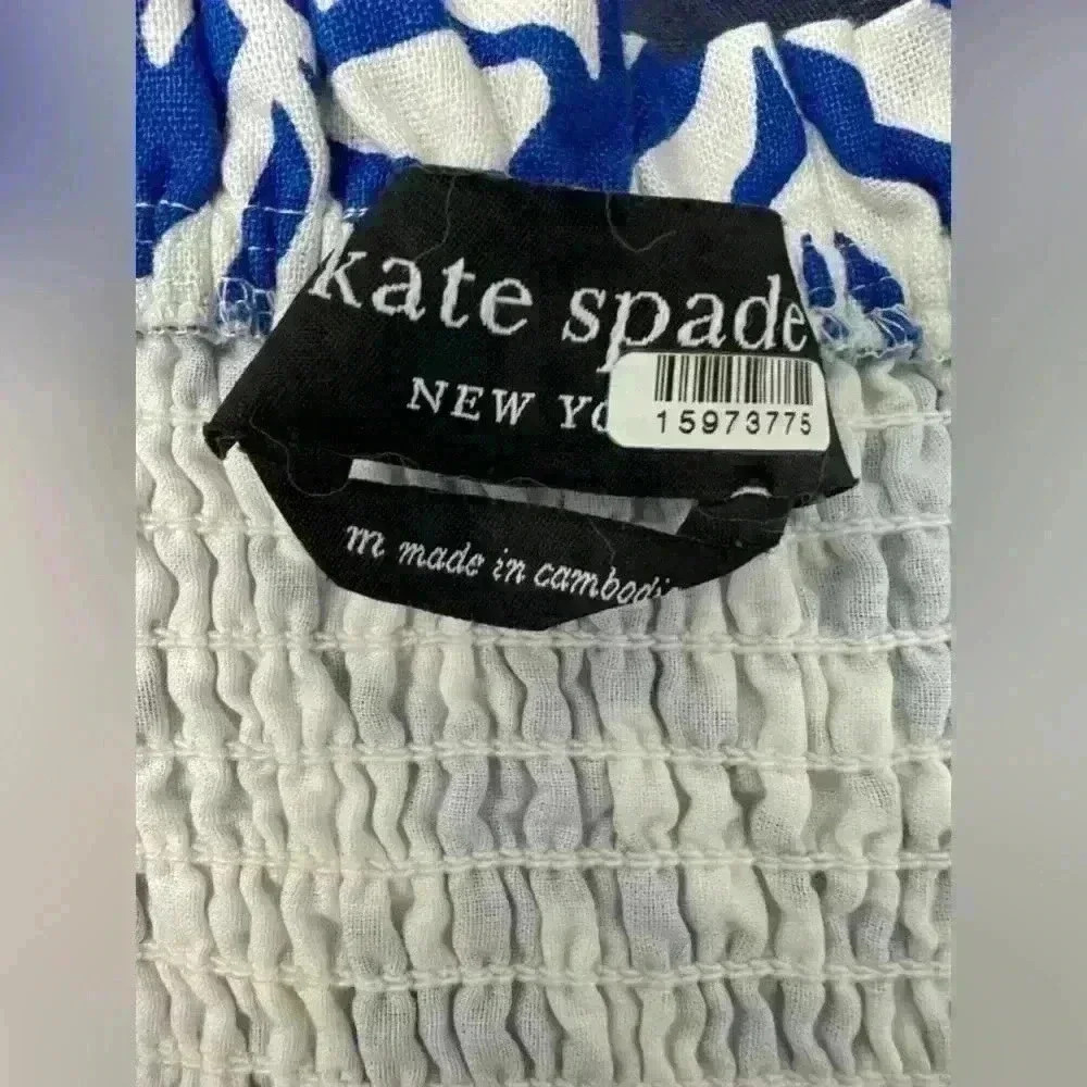 Kate Spade $298 Linen Cotton Pants Floral Jumpsuit Tropical Hawaiian Strapless M - Picture 5 of 7